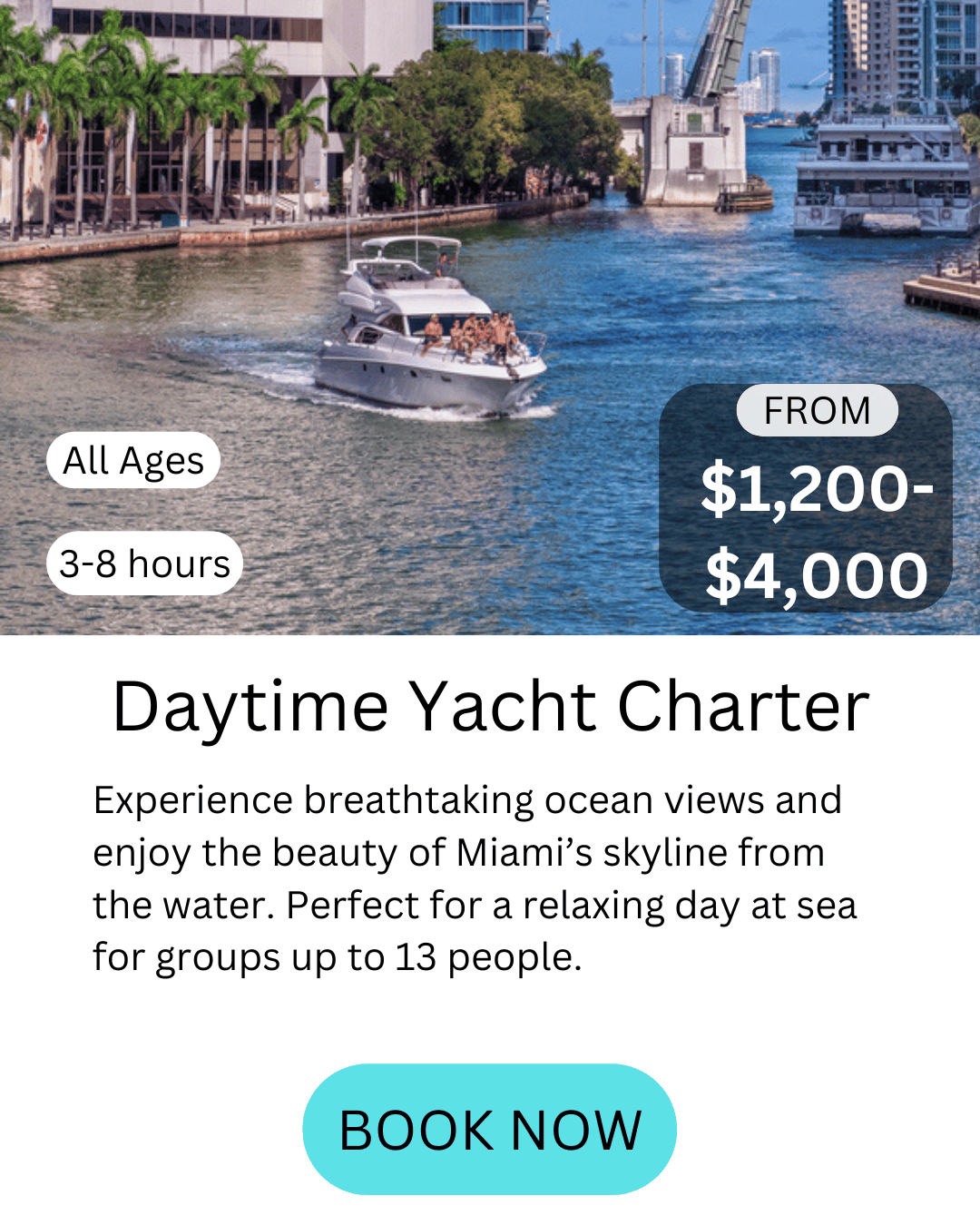 Miami daytime yacht charter