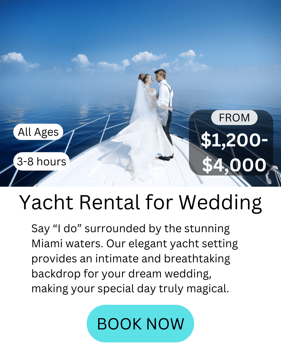 miami yacht rental for wedding