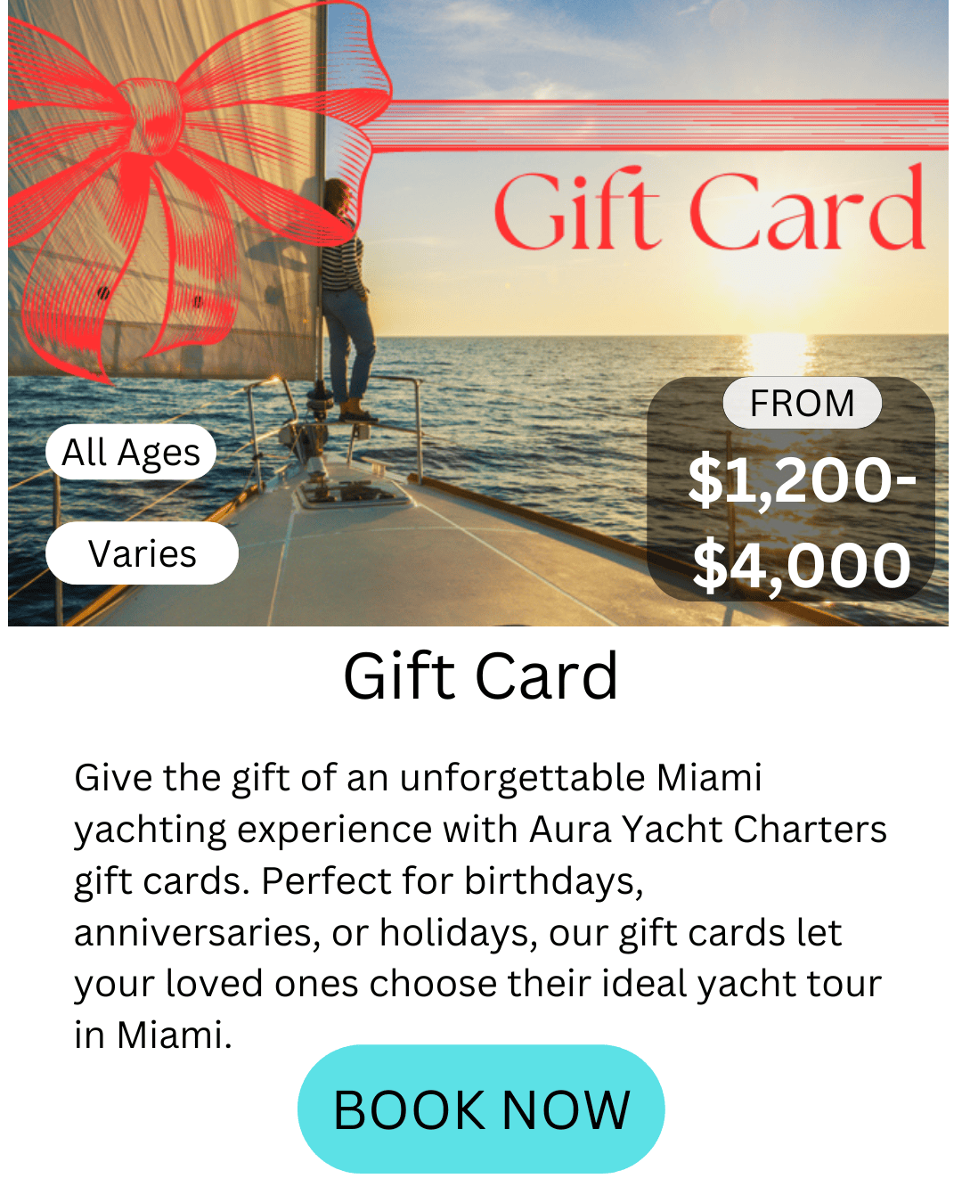 yacht rental in miami gift card