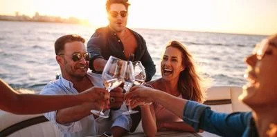 fun party cruise during sunset in miami