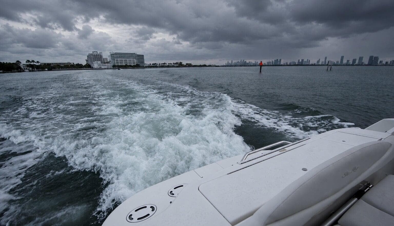 cloudy weather on a yacht skyline in the background